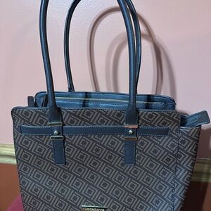 Liz Claiborne Brown and Black Geometric Tote